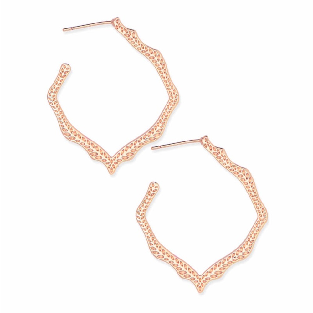 Kendra Scott Miku hoop earrings rose gold. Worn once. Excellent condition.